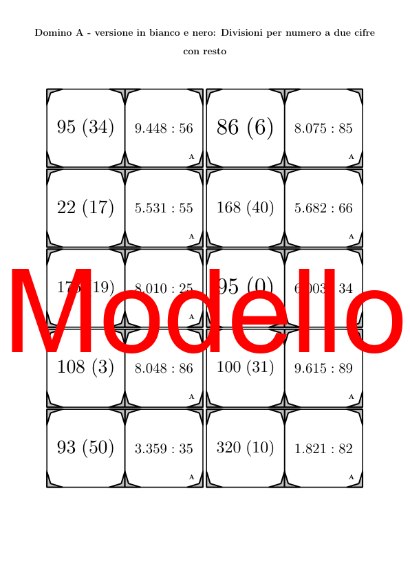 Domino - Divisioni per numero a due cifre con resto | Attività Matematica
