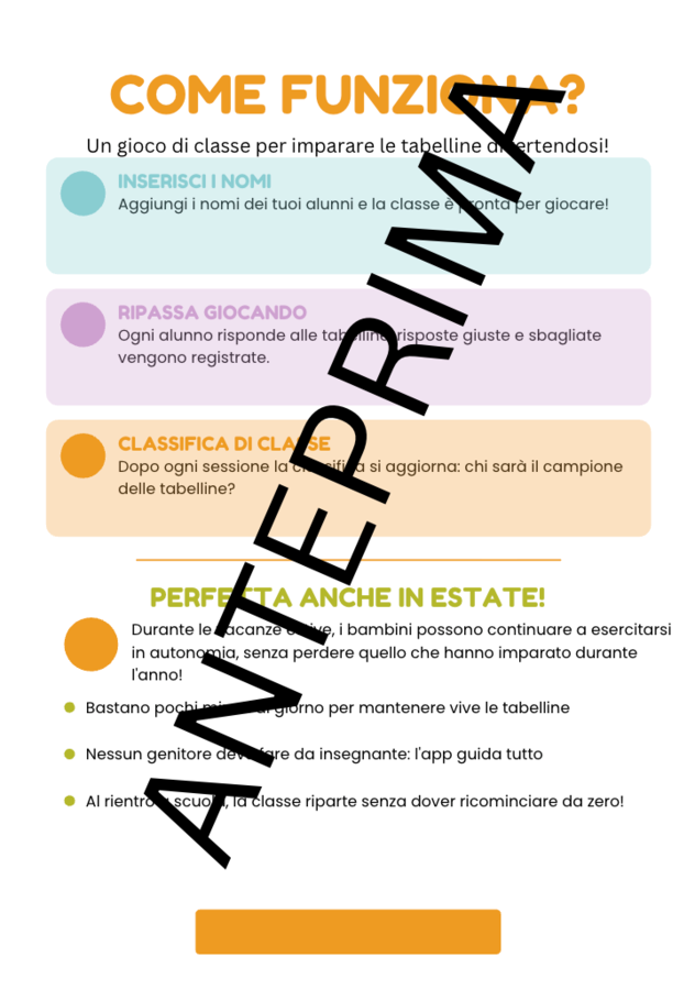 App apprendimento e ripasso tabelline