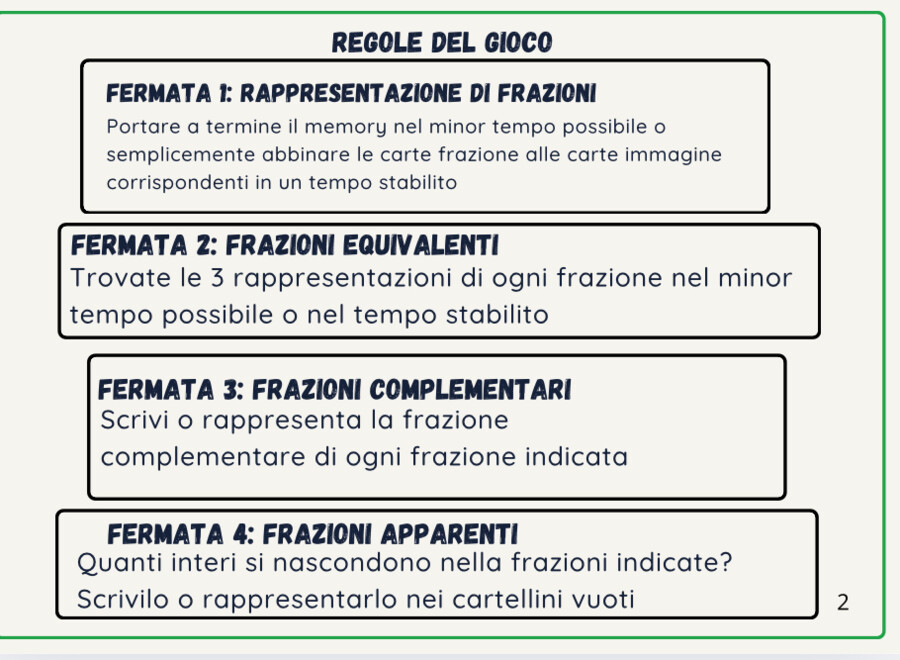 Frazioni a stazioni/classe quarta