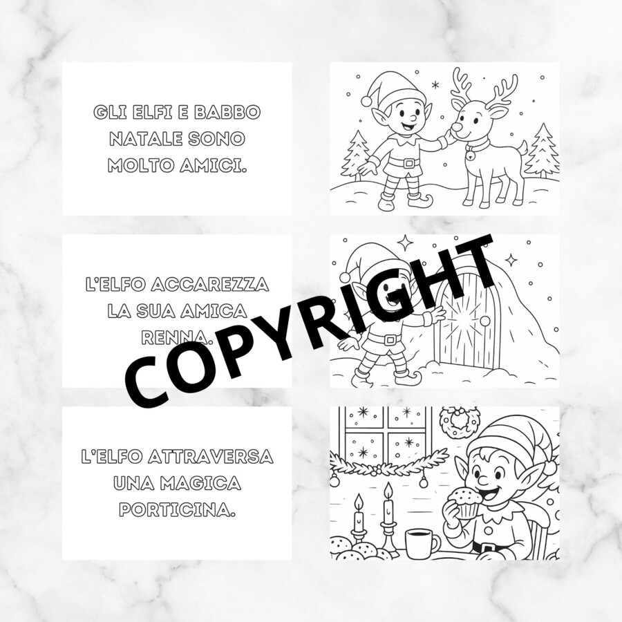 Leggi e colora con l'elfo di Babbo Natale