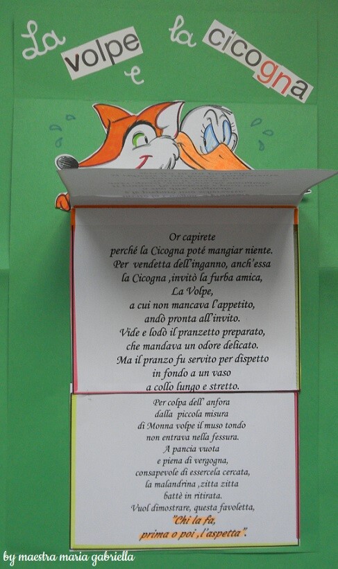 La volpe e la cicogna fabula flipbook in rima