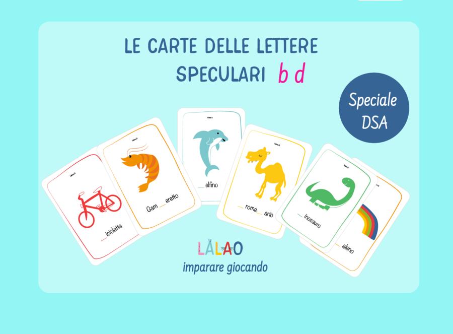 Le carte delle lettere speculari b/d