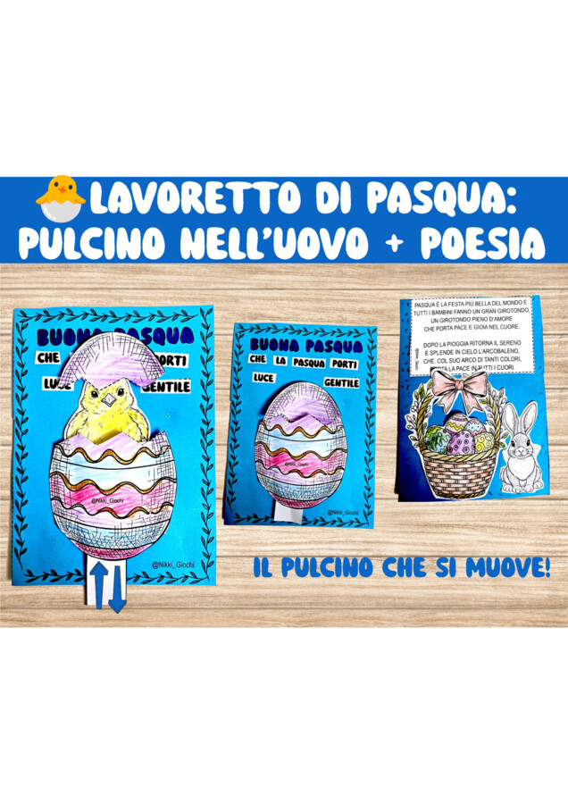 Lavoretto di Pasqua: Pulcino nell’Uovo + Poesia