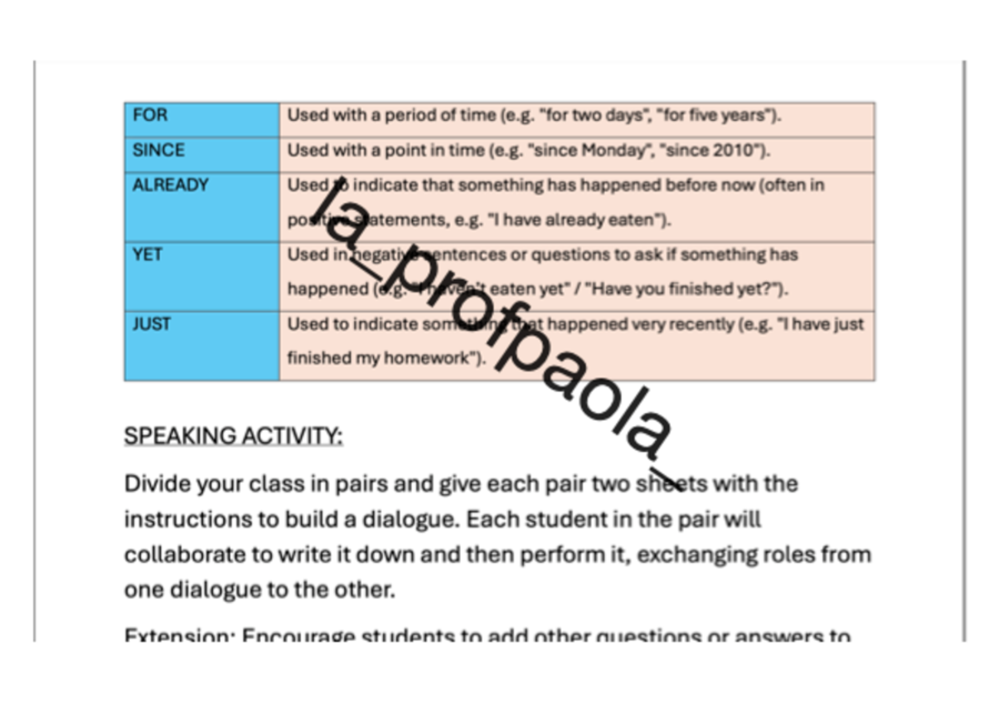 Revision Present perfect with just, already/yet, for/since