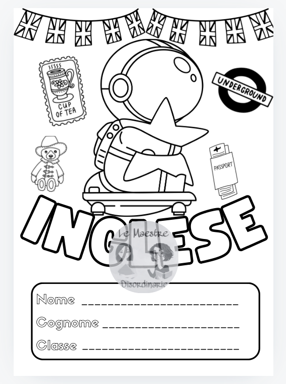 Copertine a tema spaziale (Italiano, Matematica, Storia, Scienze, Geografia, Musica, Arte)