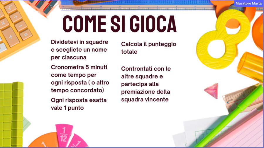 Quiz matematici per il rientro a scuola/classe quarta