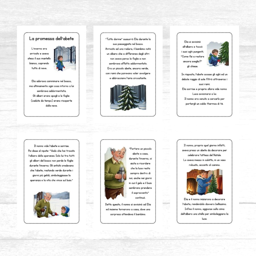 La promessa dell'abete - storia natalizia per bambini con domande di comprensione