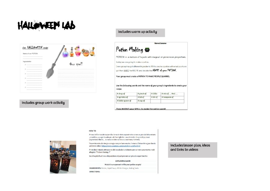 Materiale didattico Halloween lab - Potion Making