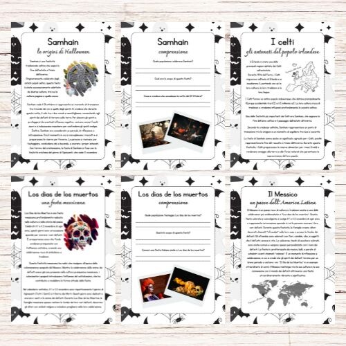 Schede didattiche Halloween classe terza, quarta e quinta (Samhain, Ognissanti, Los dias de los muertos)