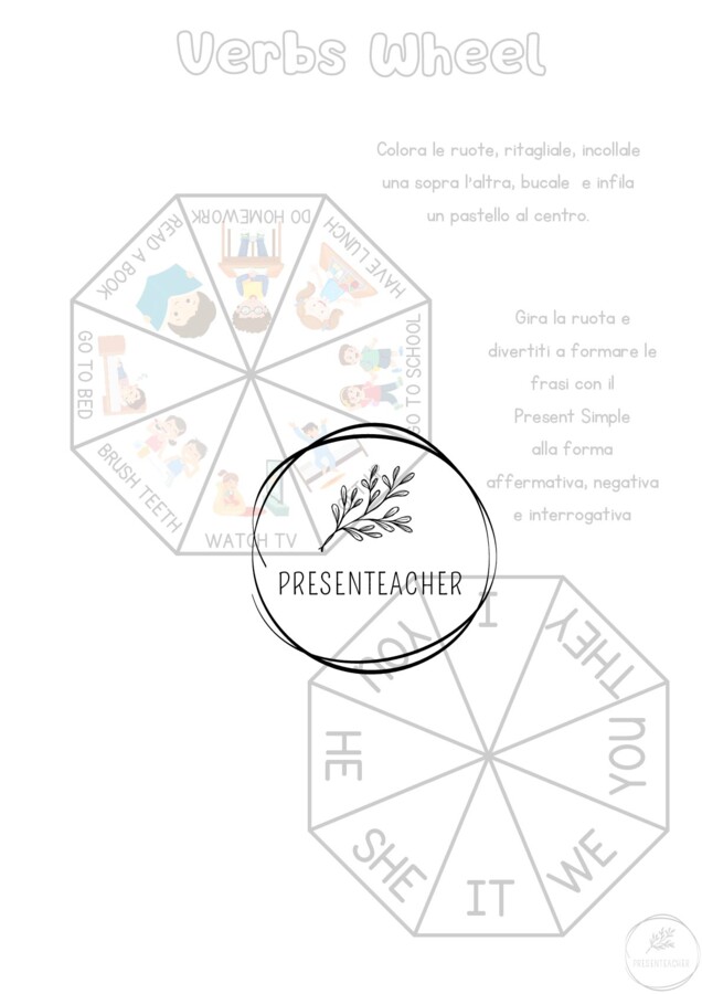 La ruota dei verbi - Verbs Wheel