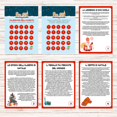 24 leggende, curiosità e storie di Natale da stampare - Calendario dell'avvento per la scuola primaria