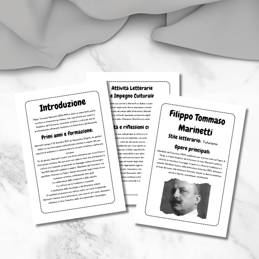 Riassunto su Marinetti e il Futurismo in PDF