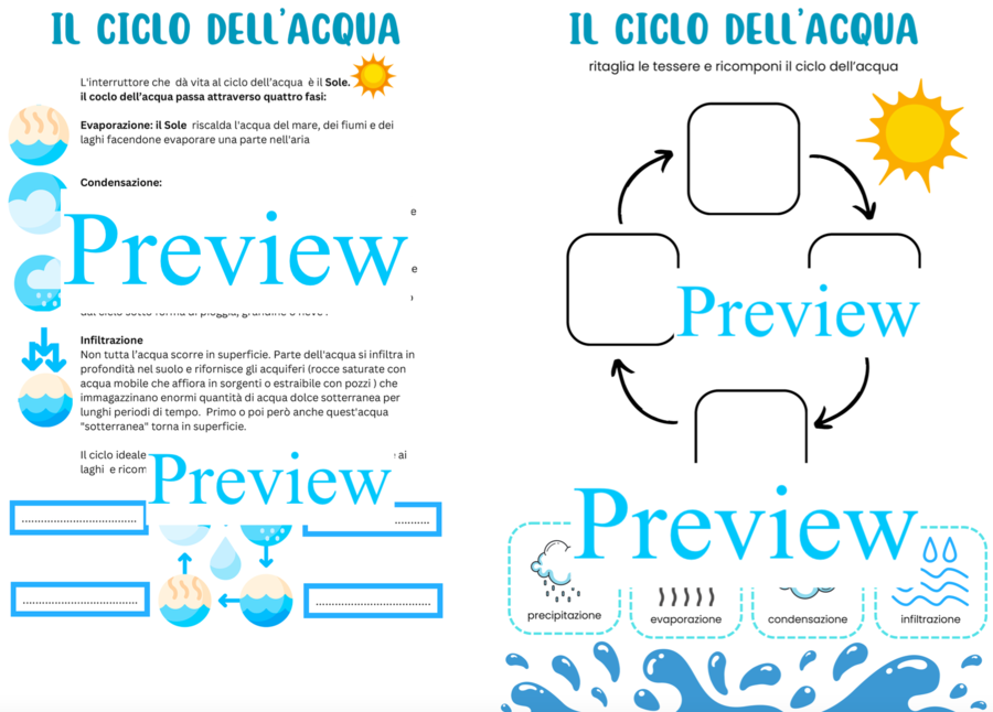 Un percorso alla scoperta del ciclo dell'acqua