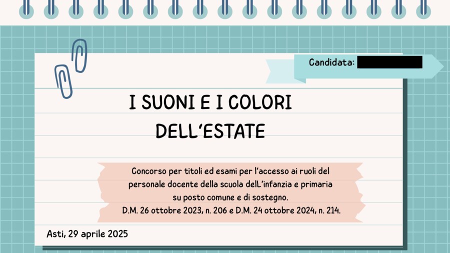 Traccia concorso scuola infanzia