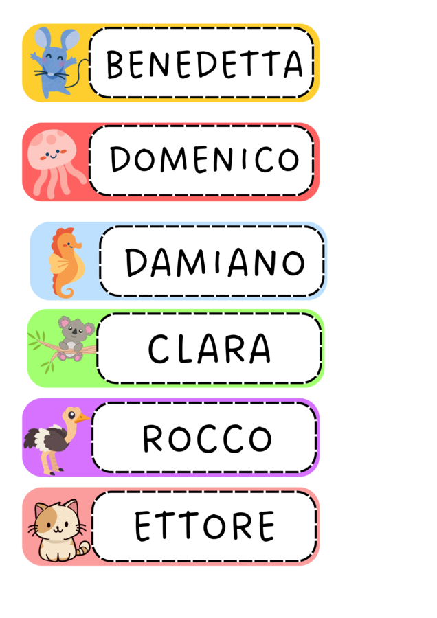 ETICHETTE PERSONALIZZABILI A TEMA ANIMALI