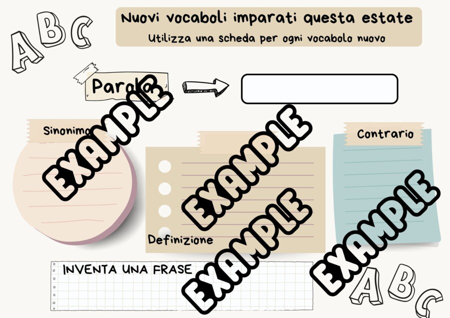 Nuovi vocaboli imparati d'estate