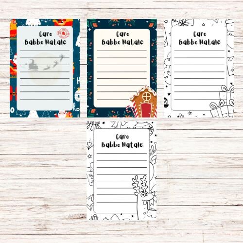 Lettera per Babbo Natale da completare (in 10 modelli)