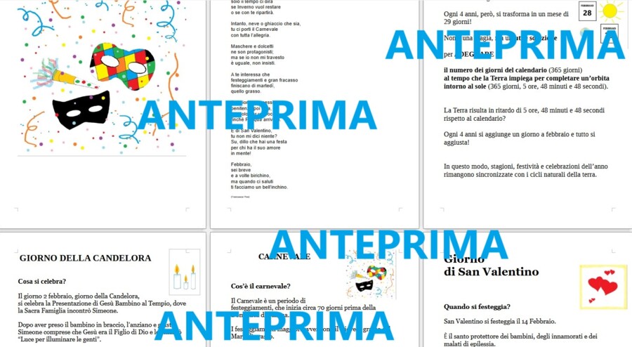 FEBBRAIO - Poesia, immagine e approfondimenti pronti da STAMPARE.