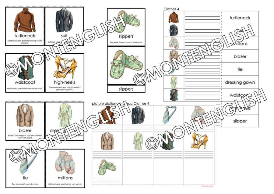 Vocabulary Enrichment Set: Clothes SET 4