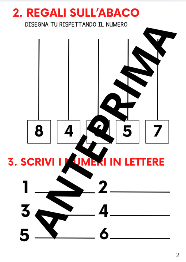 Compiti di Natale di matematica classe prima