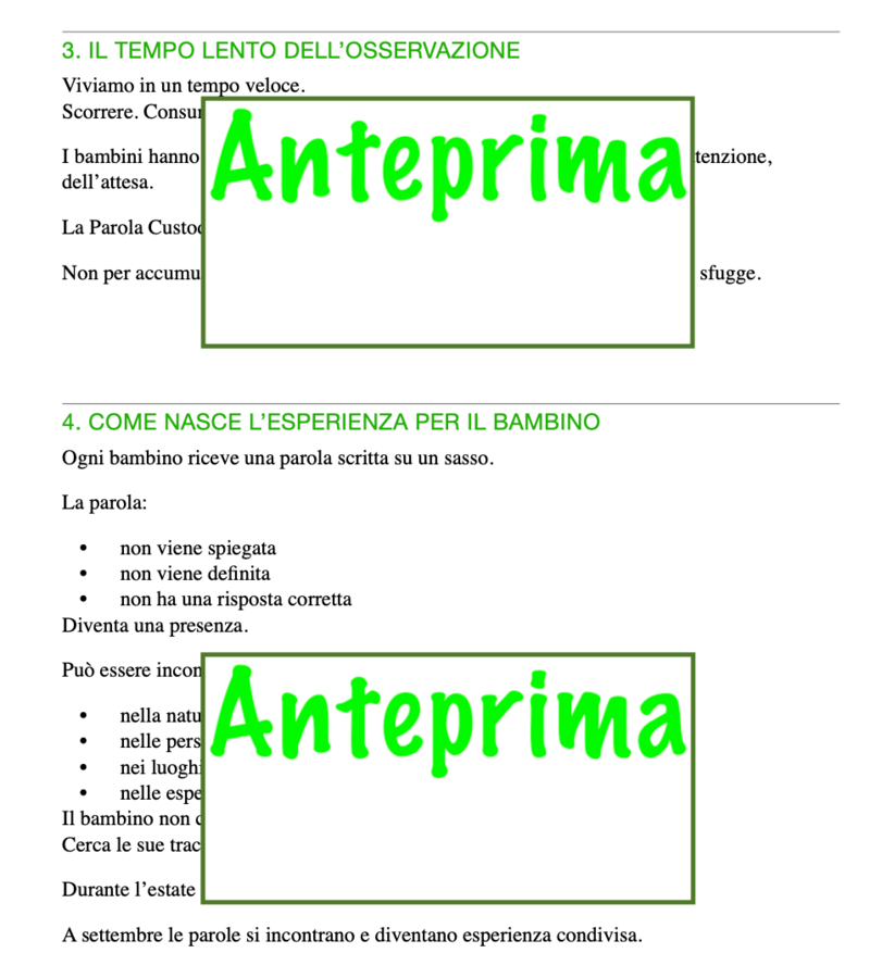 La parola custodita: percorso estivo + accoglieza (6-11 anni )