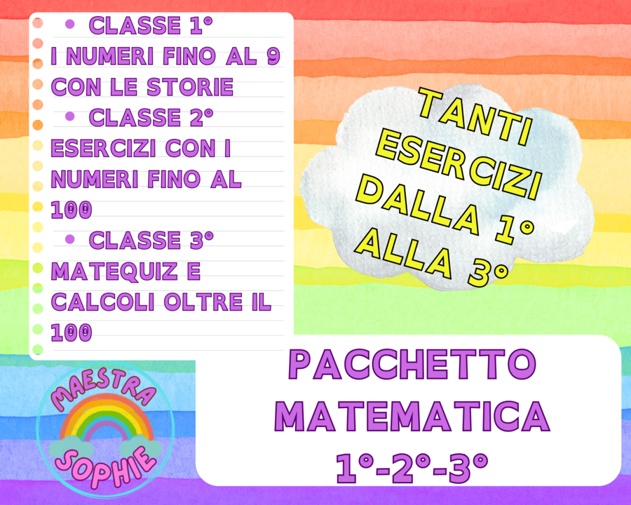 PACCHETTO MATEMATICA - NUMERI DALLA 1° ALLA 3°
