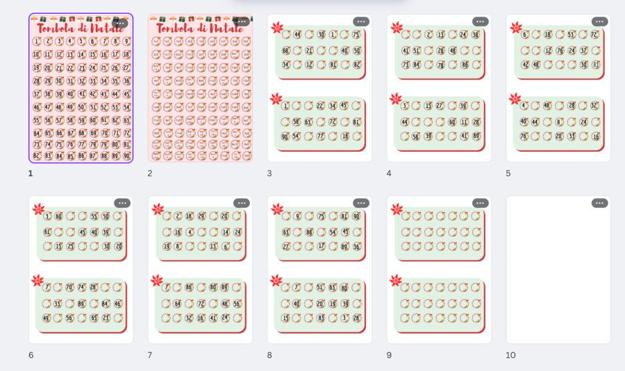 Tombola matematica di Natale/Tabelline miste