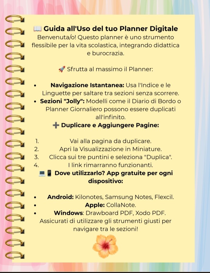 AGENDA PLANNER DOCENTI DIGITALE CLICCABILE