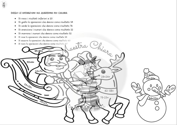 Operazioni da colorare Natalizie