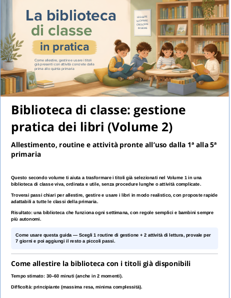 BIBLIOTECA DI CLASSE: CREAZIONE VELOCE E GESTIONE PRATICA SENZA STRESS