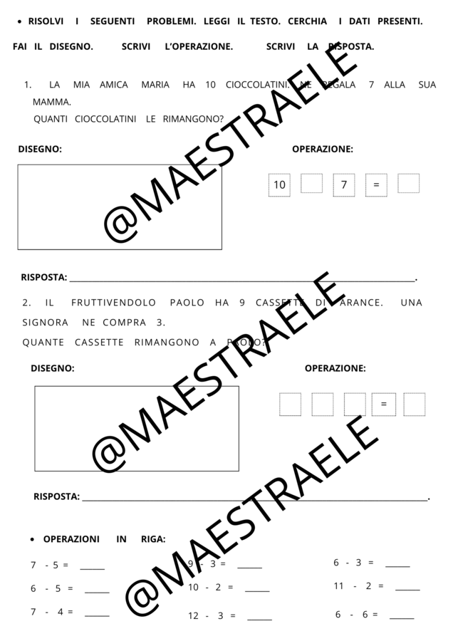 PRIMI PROBLEMI: ADDIZIONE E SOTTRAZIONE