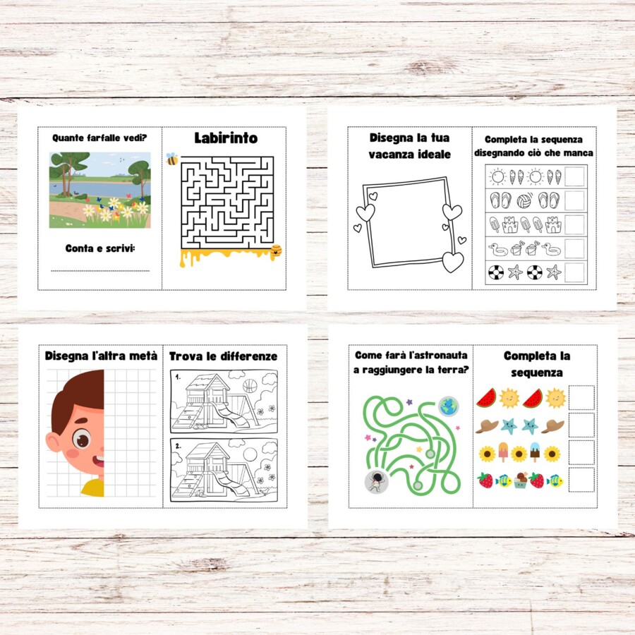 Enigmistica per bambini - Attività e giochi per l'estate
