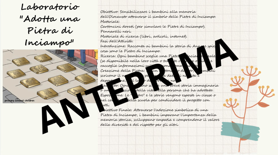Giornata della memoria/ laboratorio PIETRE D’INCIAMPO