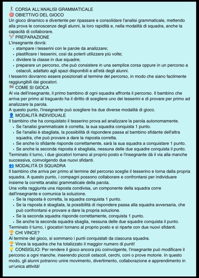 Grammatica…in corsa