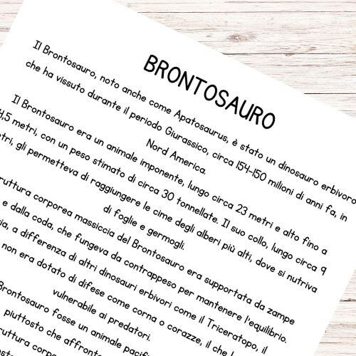 Schede didattiche sui dinosauri