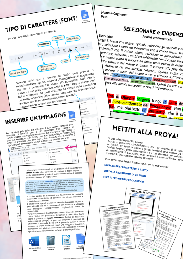 Attività di videoscrittura per la scuola primaria - Modulo 2: Scriviamo con Word/Writer/Google Docs