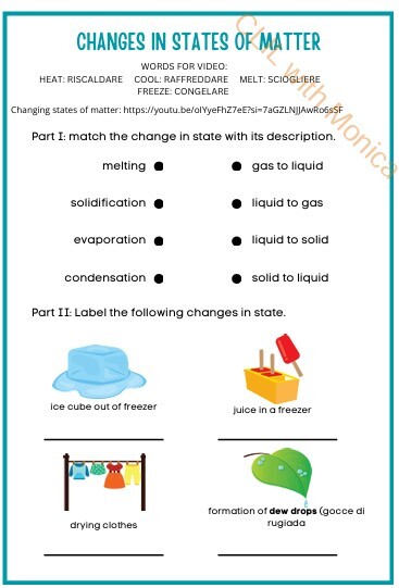 CLIL scienze 3^: Stati della materia / CLIL scienze 3: States of matter