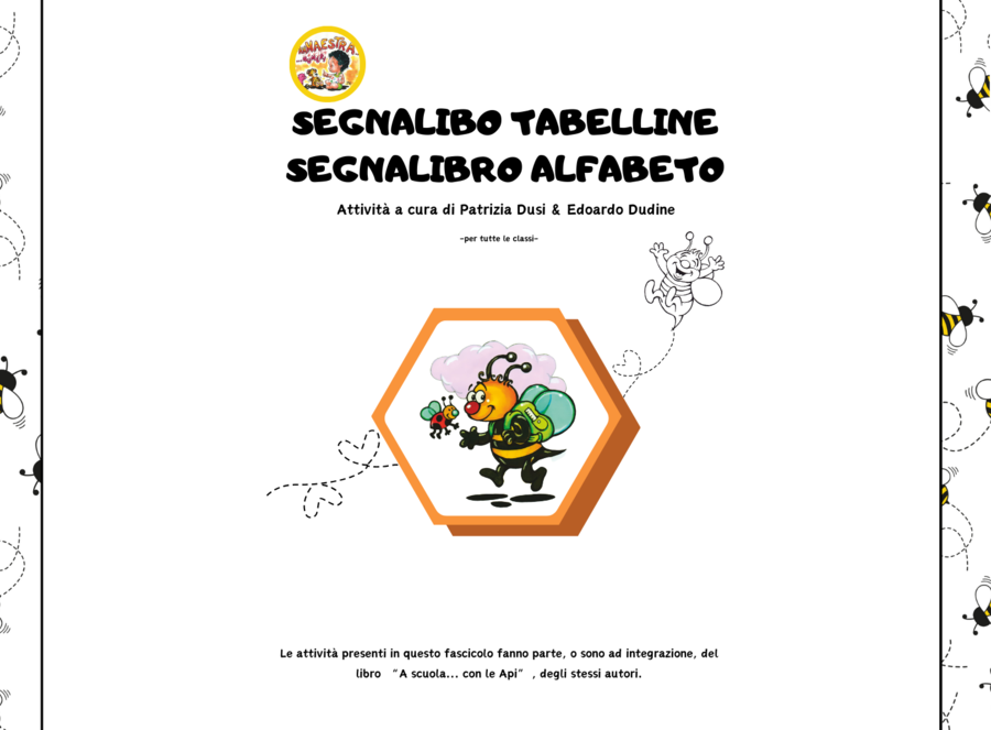 Segnalibri -Strumenti compensativi alfabeto/tabelline-