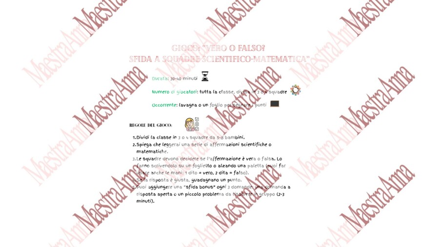 Gioco didattico: “Vero o Falso? Sfida a Squadre Scientifico-Matematica”