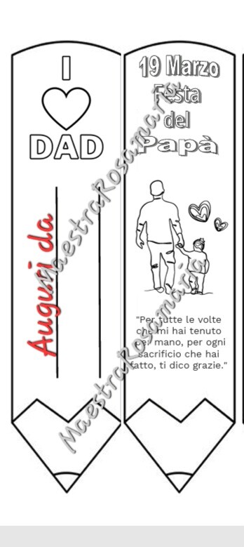 Biglietti-segnalibro festa del papà