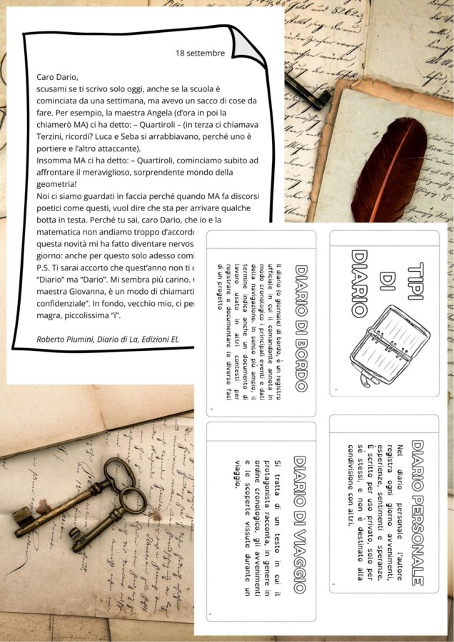 IL DIARIO E LA LETTERA - Lezione Italiano classi 4° e 5°