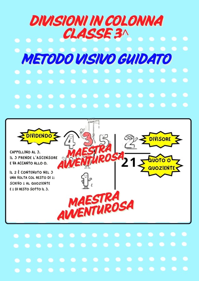 DIVISIONI IN COLONNA CLASSE 3^-METODO VISIVO GUIDATO