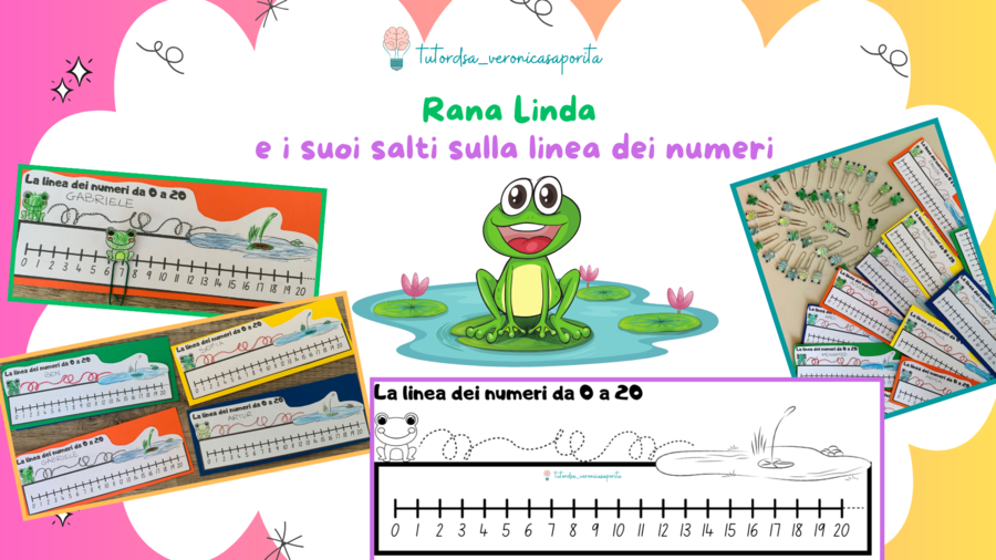 Rana Linda e i suoi salti sulla linea dei numeri da 0 a 20
