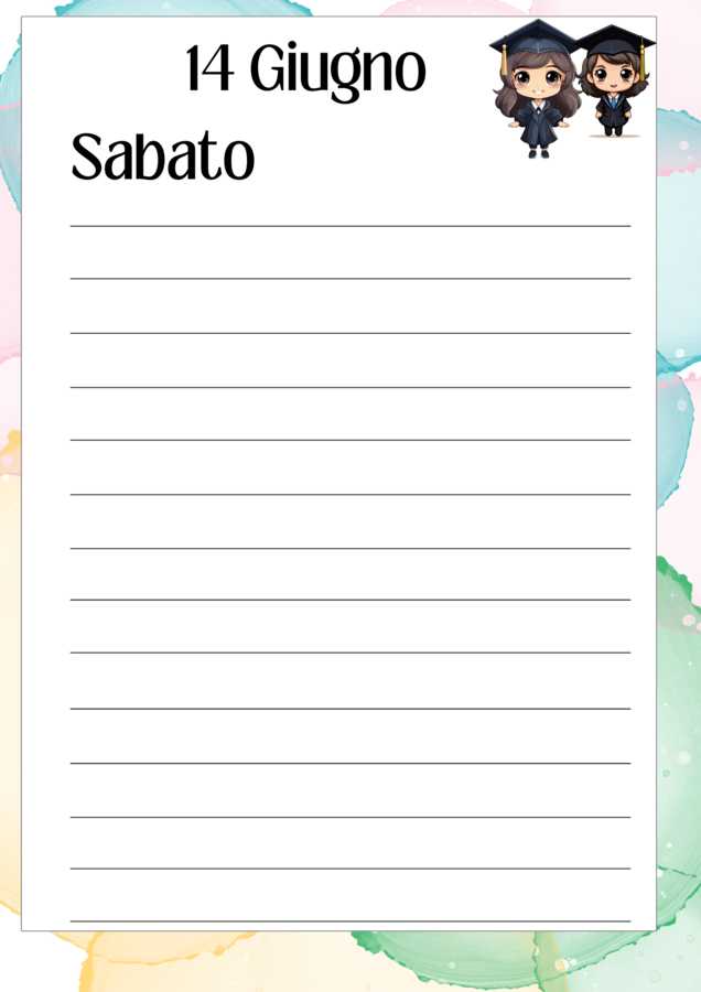 La mia agenda mensile di Giugno