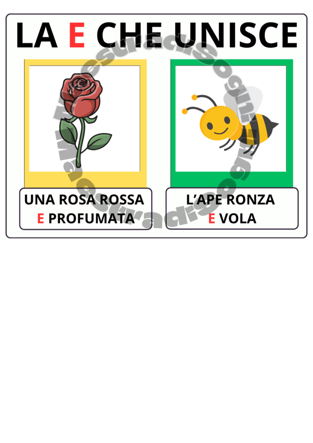 Cartellone: la è che spiega, la e che unisce