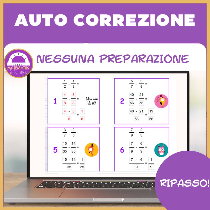 Sottrazione di frazioni