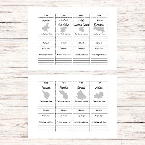 Lapbook regioni italiane da stampare