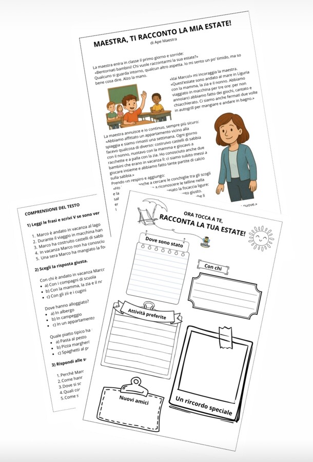 Schede rientro vacanze estive