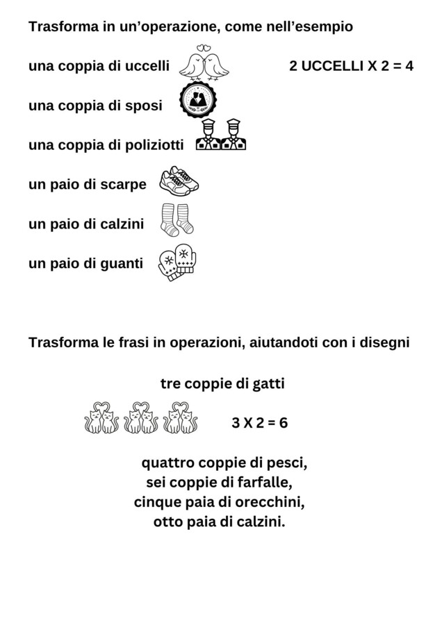 Doppio, coppia, paio concetti matematici