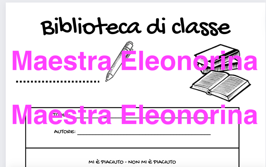 Scheda libro - biblioteca di classe